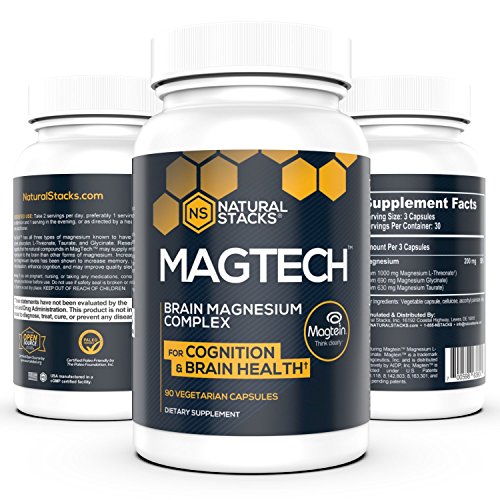 Natural Stacks: MagTech – Magnesium Complex – 30 Day Supply – Promote Brain Health – Improve Cognitive Aging – Help with Sleep Support – Vitamin and Dietary Supplement