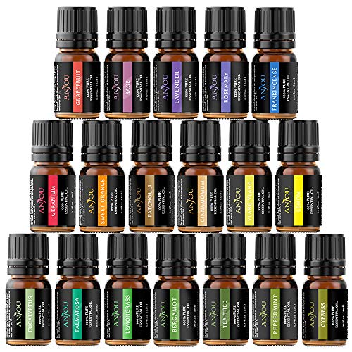 Essential Oils, Anjou 18PCS Aromatherapy Oil Upgraded Gift Set Pure & Therapeutic Grade, Popular Fragrance Oils Blends for Diffuser Air Fresher Home Office SPA Auto